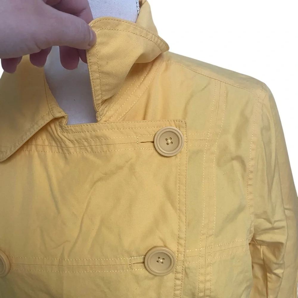 L.L.Bean Yellow Jacket M Double Breasted Cotton Coat Lightweight Utility - Picture 6 of 15
